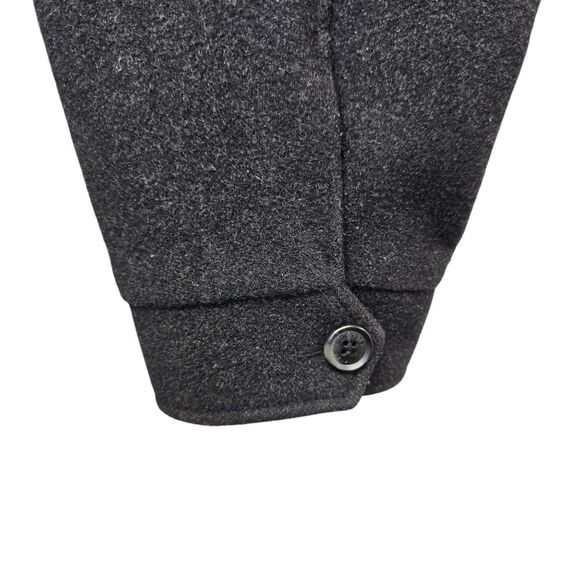 Dockers Men's L Charcoal Black Wool Blend Full Zip Bomber Coat Jacket - Picture 14 of 16